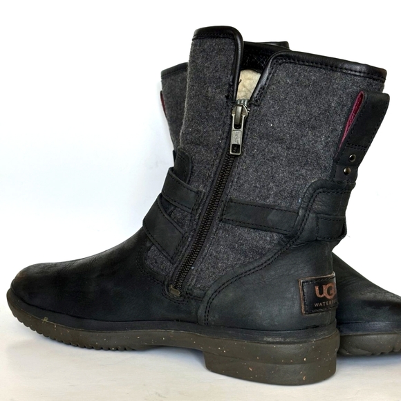 Ugg Simmens Black & Gray Wool Boots Womens size 7 - Picture 7 of 8